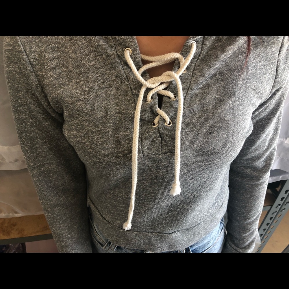Grey cropped sweater